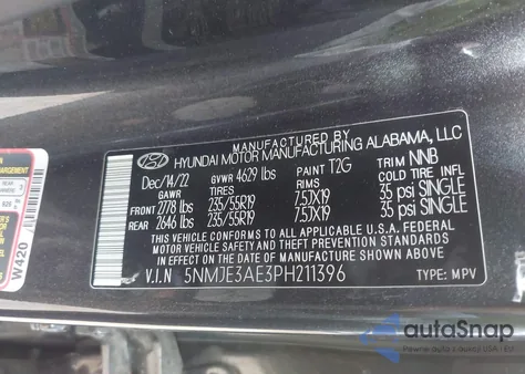 2023 Hyundai Tucson Limited from USA, damaged, VIN 5NMJE3AE3PH21139
